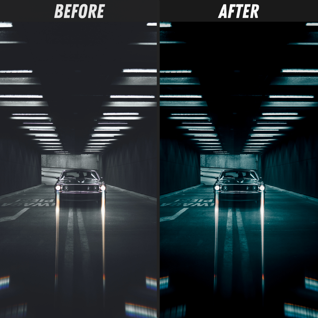 Urban Light Night Lightroom Presets Before and After 2